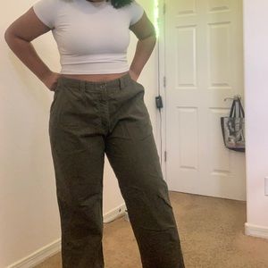 Olive green casual and comfortable unisex pants